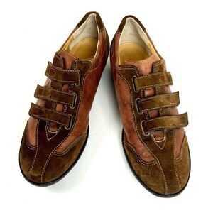 Paul Green Brown Leather and Suede Fashion Sneakers